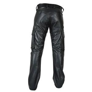 Customized Cowhide Genuine Leather High Quality Men's Straight Outdoor Fashionable Waterproof Breathable Leather <b>Pants</b> - Product Image 2