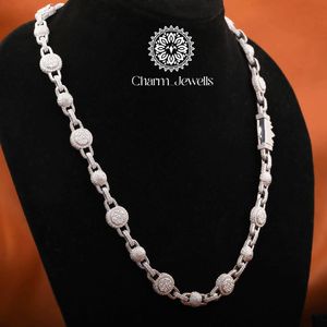 Collier unisexe en moissanite Charm Jewells, coupe brillante, chaîne à maillons sphériques, argent 925 plaqué or 14 carats, perle d'eau douce, style hip-hop, luxe - Product Image 5