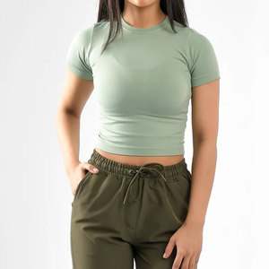 Ladies Compression Slim Fit Four Way Stretch <b>T</b>-<b>Shirt</b> <b>Yoga</b> Wear Women's Fitness Polyester/Spandex Sportswear O Neck Top - Product Image 1