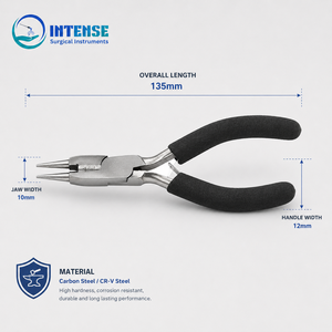 Pince à bec rond professionnel avec embouts de précision, à ressort, poignée ergonomique, outil de pliage de fil pour la fabrication de bijoux - Product Image 3