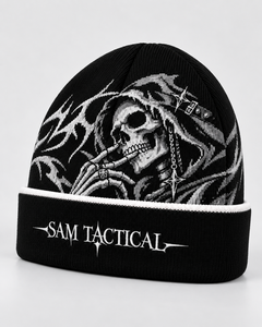 Gorro SAM TACTICAL Estilo Punk Negro con Bordado de Calavera, Unisex, para Adultos, Precio al por Mayor, OEM, Precio Económico, Diseño Personalizado - Product Image 5