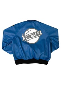 Veste bomber en cuir FLY GEENIUS X VANSON - Coupe-vent, écologique, streetwear uni, Brooklyn Surf Blue - Product Image 1