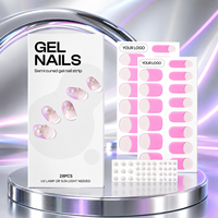 Autocollants pour ongles effet 3D, bandes de gel UV chic rose fuchsia pour ongles, autocollants pour ongles effet 3D