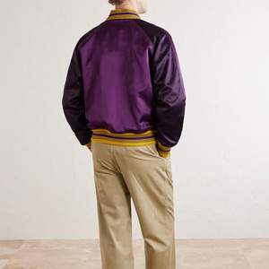 Blouson Bomber en Satin pour Homme Tendance et Confortable, Boutonné, Manches Longues, Hiver, Logo Frontal, Écologique, Coupe-Vent avec Poches - Product Image 2