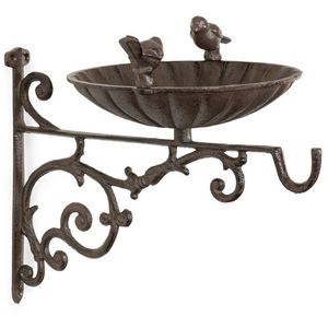 Bain d'oiseaux décoratif en métal de luxe, best-seller, avec mangeoire intégrée, design résistant aux intempéries et à la rouille, pour la maison et le jardin - Product Image 2