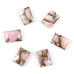 Ópalo Rosa Natural de la Mejor Calidad, 12x20mm, Forma Rectangular, Cabujón Liso de Cobre, Gema Suelta para Colgante, Anillo, Collar, Joyería - Product Image 2