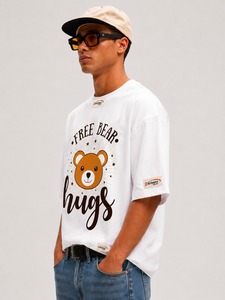 T-shirt Homme Personnalisé Hip Hop Tendance Haut de Gamme en Coton Lourd 210 g/m² Jersey Uni Écologique Respirant 2026 - Product Image 2