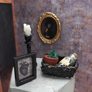 Muebles de taller de brujas en miniatura 1:12, juguetes DIY de madera y papel para decoración de casa de muñecas para decoraciones temáticas de brujas - Product Image 4