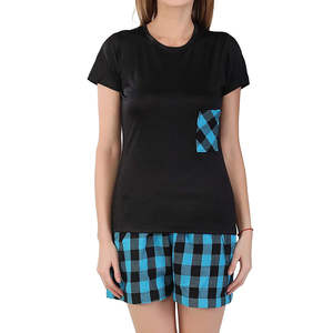 Nouvelle mode féminine, ensemble décontracté multicolores, t-shirt à manches courtes et short, ensemble personnalisé ODM, vente en gros, ensemble deux pièces pour femmes, coton - Product Image 1