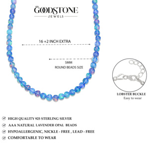 Top Selling Natural Opal Stone Bead <b>Choker</b> 925 <b>Silver</b> Necklace New Design for Spring Summer for Weddings - Product Image 2