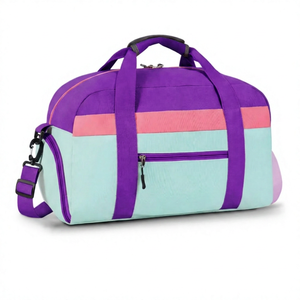 Striped Polyester Gym Duffle <b>Bag</b> With Adjustable Strap And Interior Compartment 20-<b>30L</b> Capacity Casual Style Unisex - Product Image 2