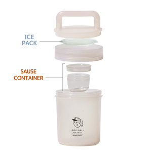 Boîte à bento mignonne de 560 ml à compartiment unique avec couvercle en plastique, incluant une pochette à sauce et une glacière, compatible micro-ondes, qualité alimentaire - Product Image 5