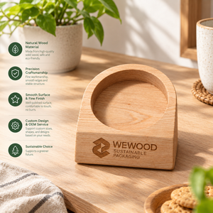 Soporte de Madera para Comedero de Perro, Base Elevada de Madera Natural Sólida con Grabado de Logotipo Personalizado, Ecológico y Duradero - Product Image 1