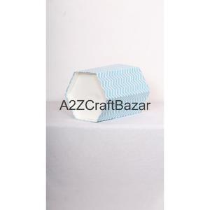 Poubelle élégante hexagonale pliable en carton de papier recyclé fait main, à ouverture supérieure, imprimée, pour usage intérieur/extérieur, bureau - Product Image 6