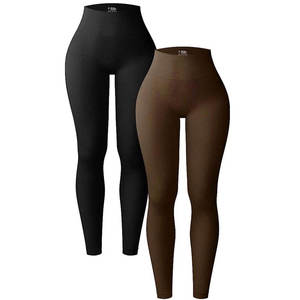 High Waist Yoga <b>Leggings</b> Full Length Solid Color With <b>Pockets</b> Four-Way Stretch Seamless Design For Women - Product Image 2