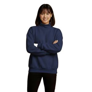 เสื้อสเวตเชิ้ตคอเต่าสีเทา ทรงหลวม ใส่สบาย ดีไซน์เรียบง่าย สไตล์มินิมอล - Product Image 2