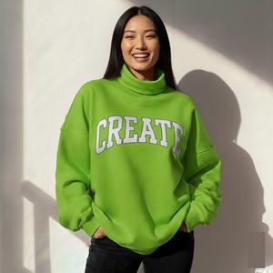 Sudadera Reversible con Cuello Alto para Mujer, Otoño 2026, con Logotipo Personalizado, Sudadera de Felpa Extra Grande de Alta Calidad, Fabricante - Product Image 1