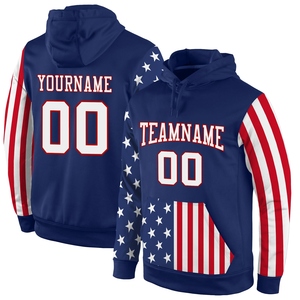 Sweat-shirt pour homme, nouvelle conception, personnalisé, brodé, blanc-rouge, drapeau américain 3D, écologique, vente en gros directe - Product Image 1