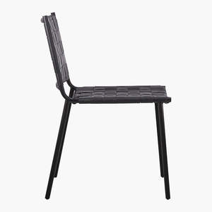 Premium Aluminum Frame <b>Dining</b> <b>Chair</b> with Geniune Leather Weaving for Hotel Restaurant Garden Furniture - Product Image 3