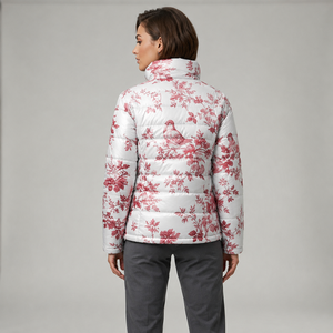 Veste matelassée imprimée haut de gamme pour femme – Idéale pour l'hiver, décontractée, coupe-vent, avec fermeture éclair et poches latérales - Product Image 2