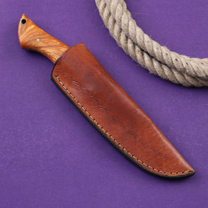 Cuchillo Bowie Hecho a Mano con Borde Biselado, Acero 1095, Espiga Completa, Mango de Resina, Funda de Cuero, para Caza, Camping, Personalizado, OEM, Táctico - Product Image 5
