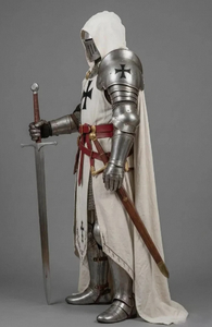 Armadura de Caballero Templario Blanca, Traje Gótico de Cruzado, Disfraz de Caballero Usable, Armadura con Cruz Negra, Set de Regalo Medieval - Product Image 2