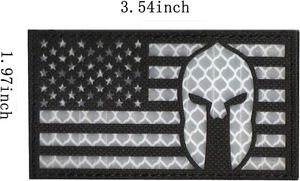 Custom Embroidered USA Flag <b>Patch</b> with Sparta Helmet Design Laser-Cut <b>Sew</b>-<b>On</b> Flower Shape Fabric Badge 600D Nonwoven Felt - Product Image 2