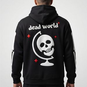 Sweat à capuche streetwear personnalisé Mawra, unisexe, noir, en coton, imprimé crâne, streetwear, sweat à capuche chaud pour l'hiver, mode unisexe - Product Image 2