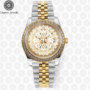 Reloj de Lujo Charm_Jewells de Acero Inoxidable con Caja Redonda de 36 mm, Cuarzo Analógico, Bisel con Diamantes, Moda Femenina - Product Image 3