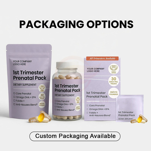 Pack de vitamines prénatales, complément alimentaire pour la grossesse du 1er trimestre, pack quotidien, DHA, acide folique, complément alimentaire en marque privée - Product Image 2