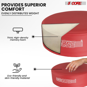 Trono de Batería Profesional de Acero de 5 Núcleos, Acolchado de 4 Pulgadas de Grosor, Capacidad de 400 Lb, Soporte de Batería Giratorio Ajustable, Modelo DS CH RED PR HD, Incluye - Product Image 6