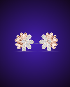 Boucles d'oreilles de luxe en or rose 14 carats et argent pour femme - Product Image 2