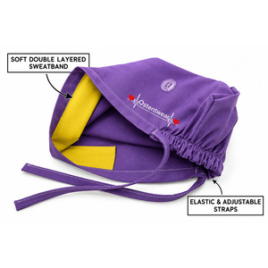 Bonnet chirurgical violet avec boutons protège-oreilles, bonnet de chimiothérapie unisexe, bonnet médical, bonnet de chimiothérapie, bonnet chirurgical pour femme - Product Image 5