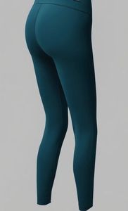 Women's Mid Waist Solid Knitted <b>Leggings</b> Skinny Fit Breathable Casual full-Length Pants - Product Image 4