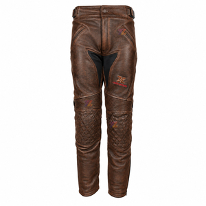 Pantalon de moto en cuir de vachette véritable de qualité supérieure, grande taille, respirant, résistant à l'abrasion, style motard urbain - Product Image 1