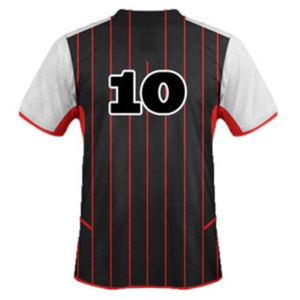 Maillot de baseball uni noir et rouge pour homme, manches courtes, boutons sur le devant, en polyester anti-humidité, ensemble uniforme adulte toutes saisons anti-UV - Product Image 3