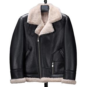 Chaquetas de Cuero Genuino al por Mayor, Novedad de 2024, Abrigo de Piel Auténtica, Chaqueta Bomber, Chaqueta de Cuero con Piel para Hombre, Talla Grande - Product Image 5