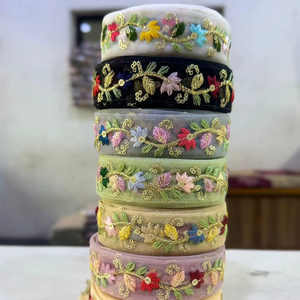 Elegant Eco-Friendly Floral Embroidered Honey Lace <b>Mesh</b> <b>Net</b> Fabric for Women Business Fashion Dresses Designer Wear for - Product Image 1