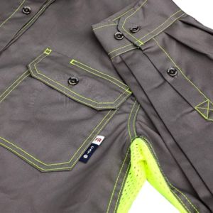 เสื้อเชิ้ตช่างเชื่อมผ้าฝ้ายทนไฟสำหรับงานก่อสร้าง  รับสกรีนโลโก้ - Product Image 5