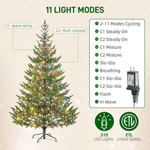Albero di Natale Artificiale in Cedro Sparse da 2,1 m con Luci LED, 2931 Punte Illuminate, con Supporto per Feste all'Aperto e Festività - Product Image 4