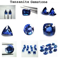 Pierre précieuse naturelle Tanzanite bleue de qualité supérieure 3A, taille coussin 11x11mm, pierres calibrées en vrac, vente en gros GEMFORTE INC