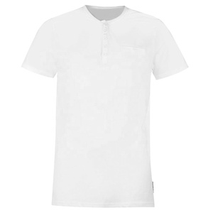 Camisetas blancas lisas Camisetas de marca de alta calidad Botón en el bolsillo delantero Venta al por mayor Mejor precio Proveedor de camisas de algodón - Product Image 1