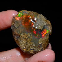 Lot de 4 opales éthiopiennes Welo Fire Oily naturelles à 100 %, qualité AAA, pierres brutes, certifiées par un tiers, pour la fabrication de bijoux