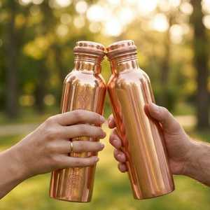 BURAQ HANDICRAT Copper Water <b>Bottle</b> 1L Design for Travel - Product Image 4