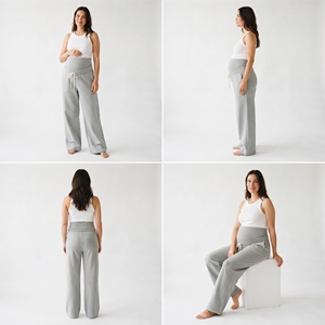 Pantalones de Maternidad de Cintura Alta, Cómodos, 100% Algodón, con Cordón Ajustable, para Invierno - Product Image 6