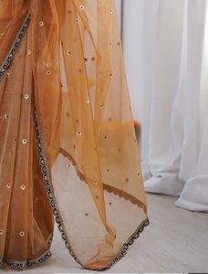 Sari Marrón Bordado KV Net - Product Image 5