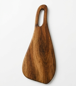 Tabla de cortar moderna de madera de mango con diseño de gota de agua, acabado en nogal macizo, tabla de servir para cocina, queso y charcutería - Product Image 1