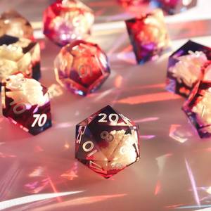 Sunrise Sonata gradient cloud <b>dice</b> handmade resin sharp edge dnd <b>dice</b> <b>set</b> for DnD D&D Dungeons and Dragons RPG <b>dice</b> - Product Image 5