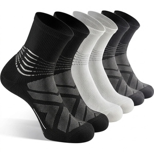 Calcetines Deportivos Transpirables para Hombre, Diseño Geométrico, para Correr, Baloncesto, Verano, Nailon/Algodón - Product Image 1