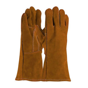 Gants de soudage en cuir de vachette pleine fleur robustes, avec manchette de sécurité, antidérapants, durables, résistants aux hautes températures, anti-coupures, antistatiques - Product Image 4